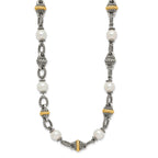 Shey Couture Sterling Silver with 14K Accent 18 Inch Antiqued 8mm Freshwater Cultured Pearl Necklace