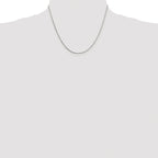 8-Sided Box Chain Necklace in Sterling Silver, 1mm