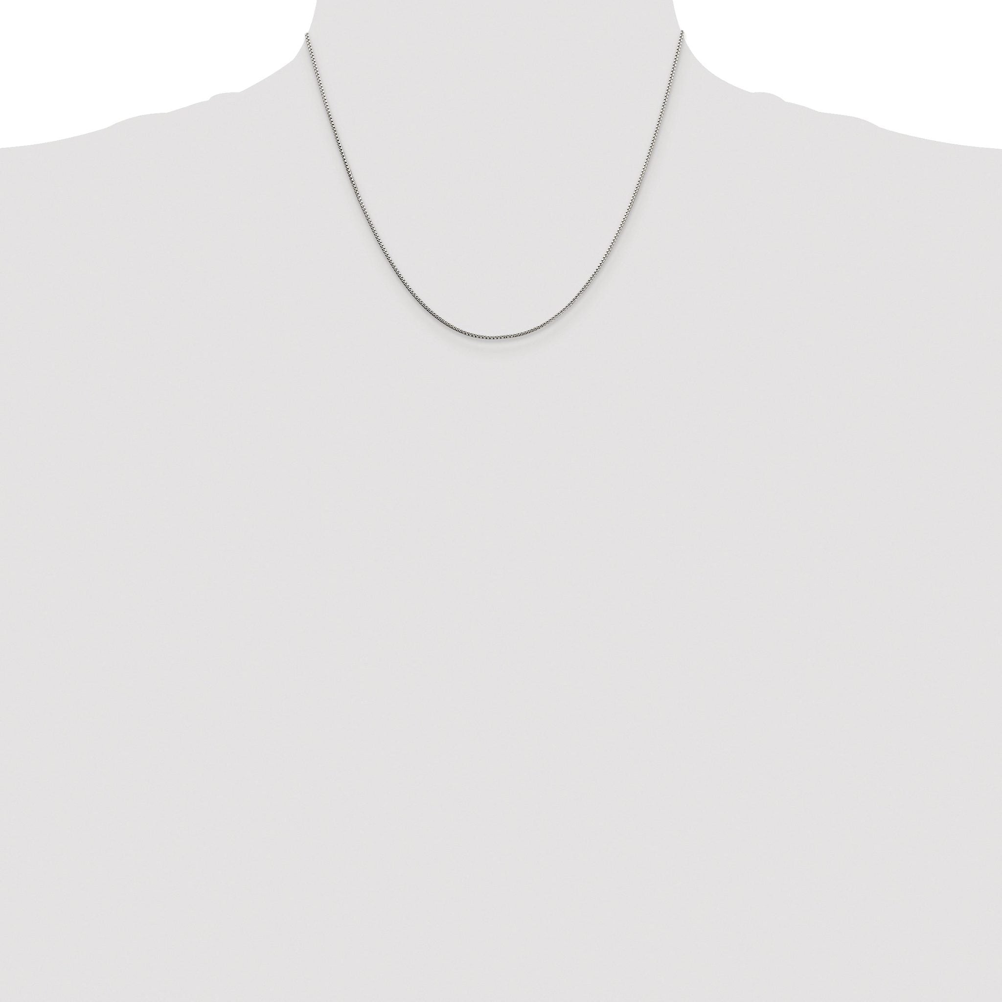 8-Sided Box Chain Necklace in Sterling Silver, 1mm