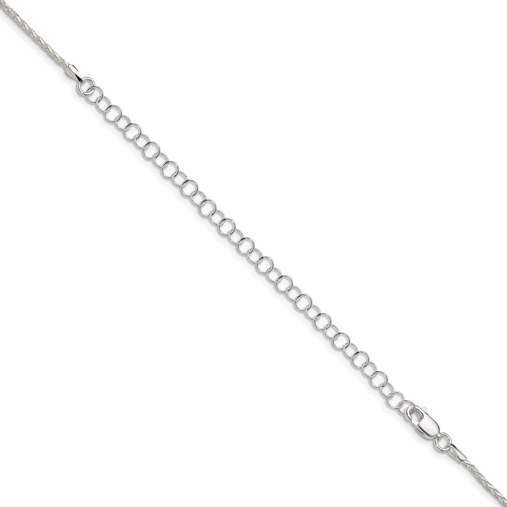 Sterling Silver 1.7mm Diamond-Cut Round Spiga Chain With 2 Inch Extension