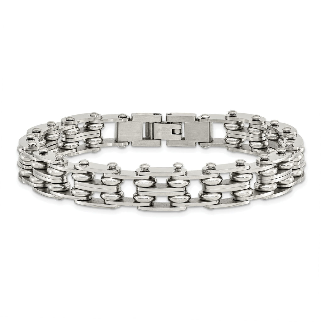 Stainless Steel Polished Link Bracelet for Men
