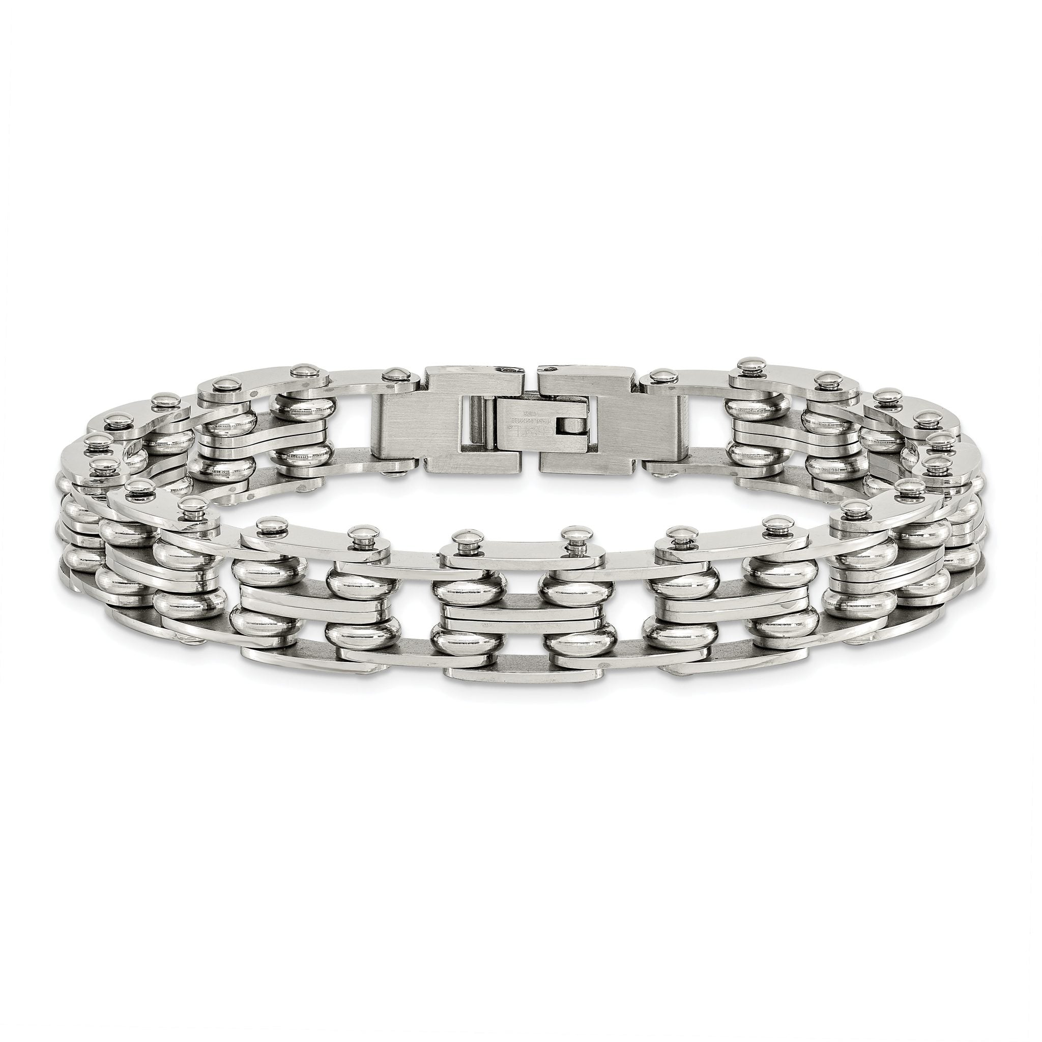 Stainless Steel Polished Link Bracelet for Men