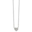 Chisel Stainless Steel Polished CZ Heart on a 17 inch Cable Chain with a 2.5 inch Extension Necklace