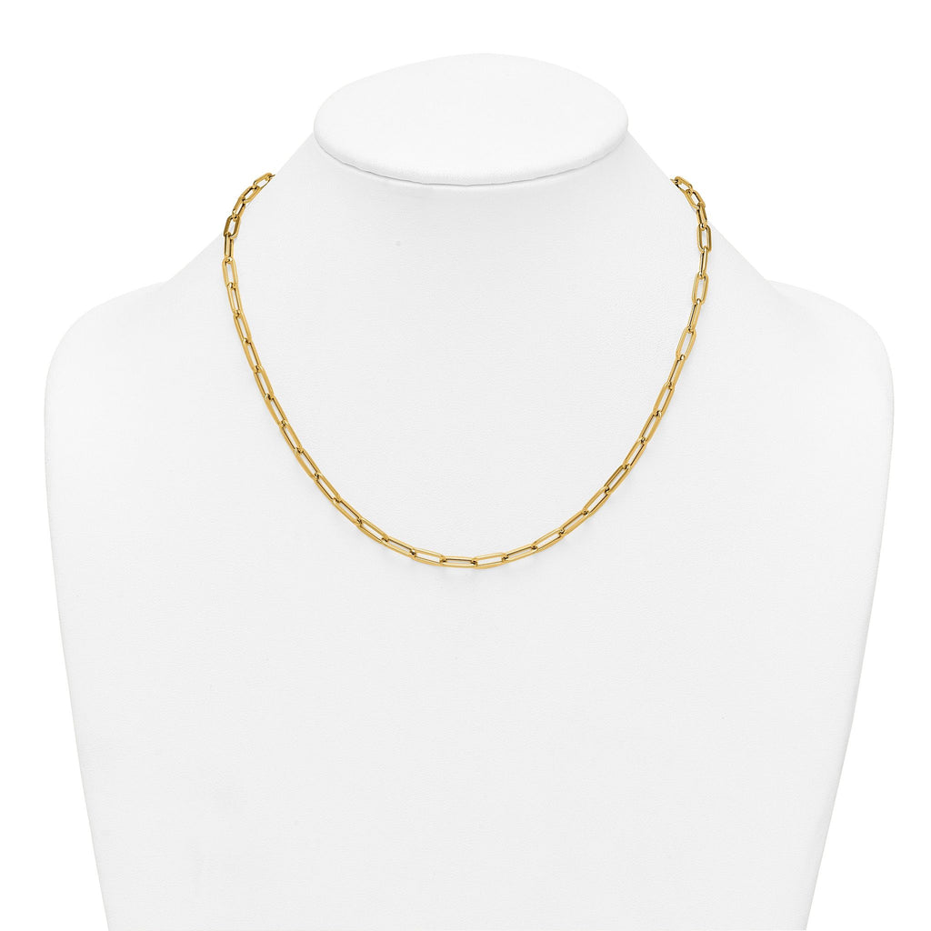 14k Polished 4mm Paperclip Link 18 inch Necklace