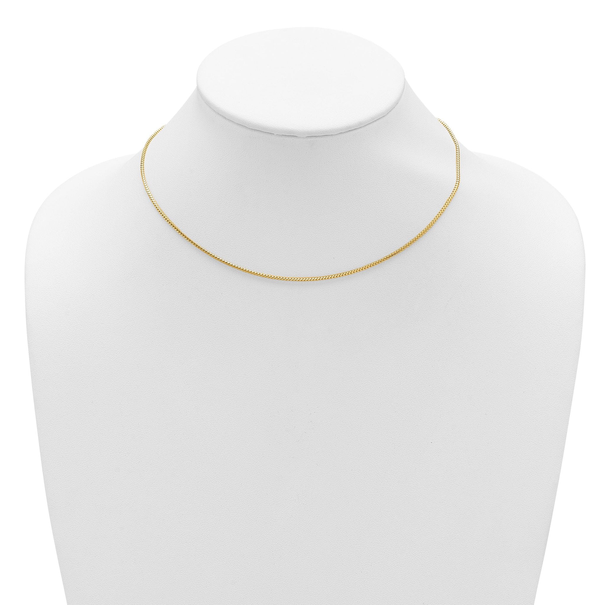 14K 1.25mm Franco 1in+1in Adjustable Chain