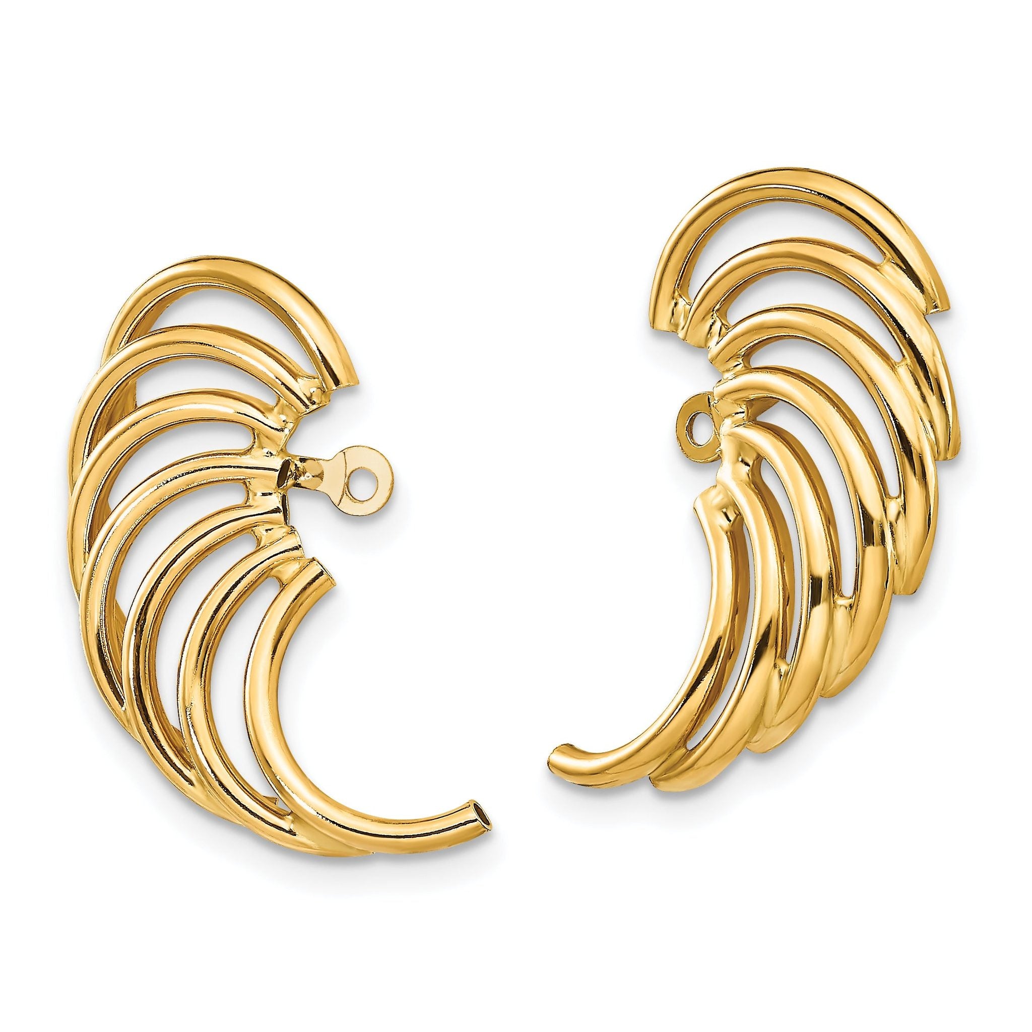14k Polished Swirl Shaped Earring Jackets Secondary image