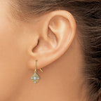 14K w/Rhodium Fancy Filigree Dangle Wire Earrings