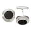 Stainless Steel Black Carbon Fiber Inlay Cuff Links