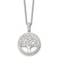 Chisel Stainless Steel Polished with Preciosa Crystal Tree of Life Pendant on a 16 inch Cable Chain with 2 inch Extension Necklace