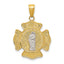 14K Two-Tone Saint Florian Medal Pendant with Polished Finish Solid Design