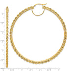 14k Polished and D/C Rope 2.95mm Hoop Earrings