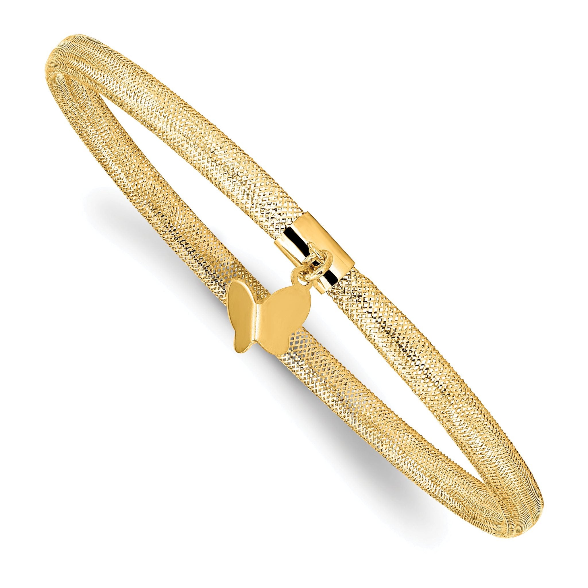 14k Polished Butterfly Stretch Bracelet Main image