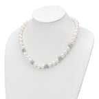 Majestik Sterling Silver Hand-Knotted Shell Pearl Crystal Necklace 20