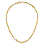 14k Polished 5.5mm Flattened Oval Cable Fancy Link 18 inch Necklace