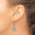 Stainless Steel Polished Heart Knot Drop Dangle Earrings for Women