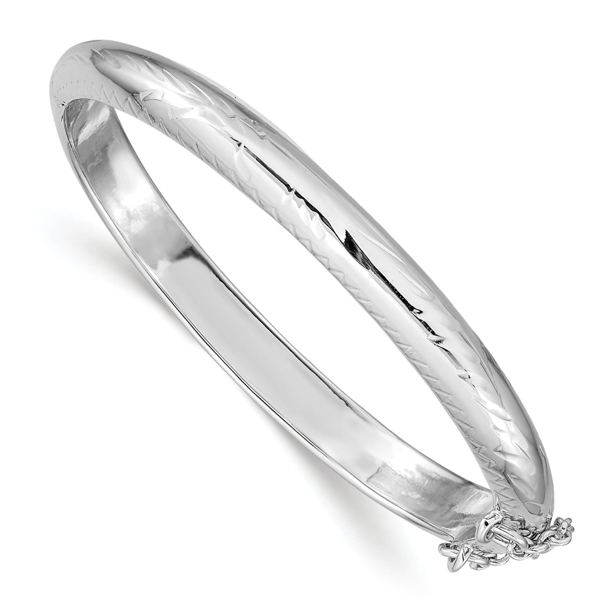 Sophia Jewelers Sterling Silver Baby Bangle with Safety Clasp Polished Finish Main image