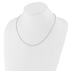 Sterling Silver RH-plated Adjustable 2mm Singapore Chain