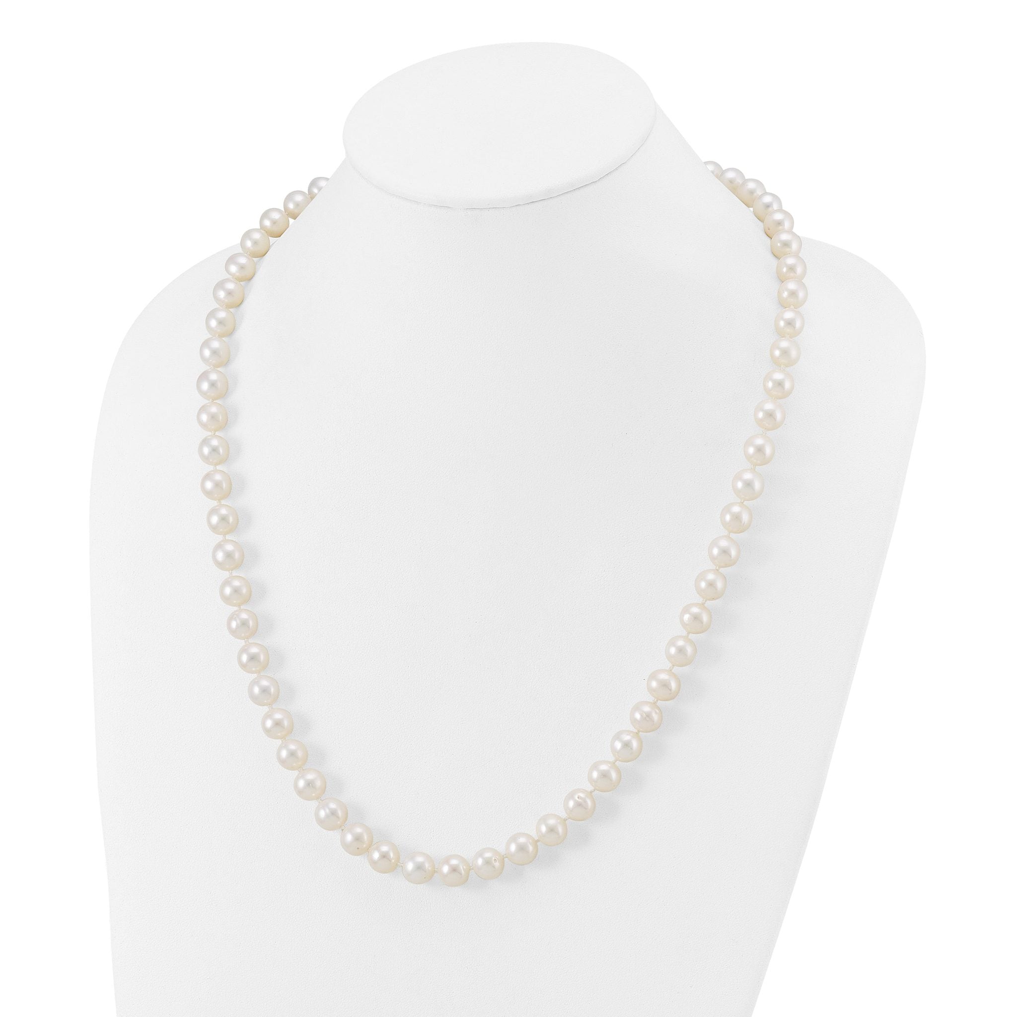 14K Gold Filled 9-10mm White Cultured Freshwater Pearl Necklace