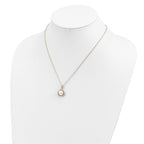 Cheryl M Sterling Silver Gold-plated Polished Freshwater Cultured Pearl and CZ 16 Inch with 2 Inch Extension Necklace