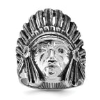 14k White Gold Men's Antiqued Diamond Native Headdress Ring Mounting (No Stones Included)