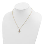 10K Tri-Color Black Hills Gold Cross Necklace with Polished Die-Struck Design