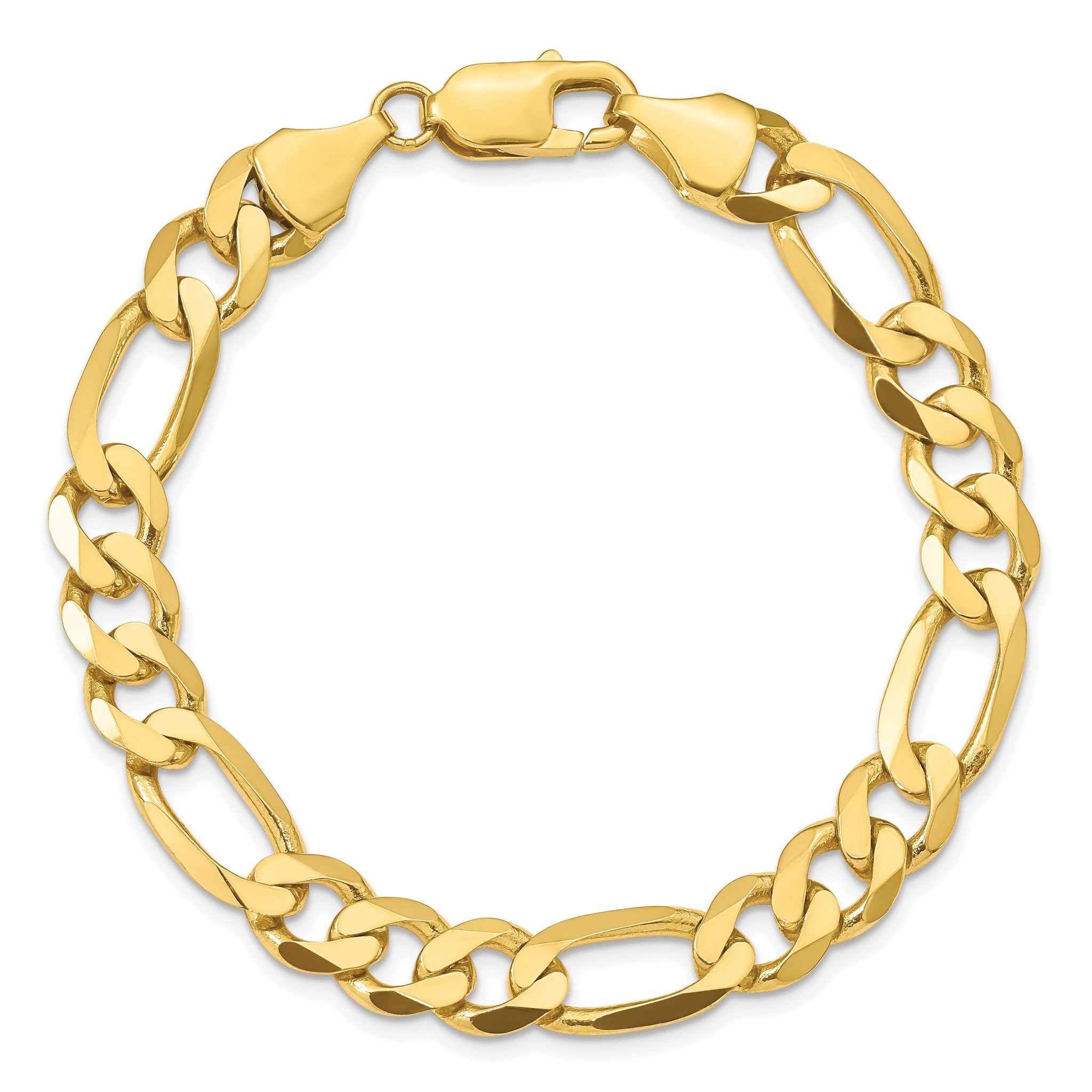 10k 8.75mm Concave Open Figaro Chain