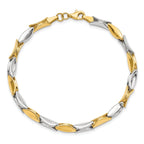 14K Two-tone Polished Fancy Link Bracelet