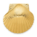 14K Gold Scallop Shell Slide Pendant  Fits 8mm & 10mm Omega