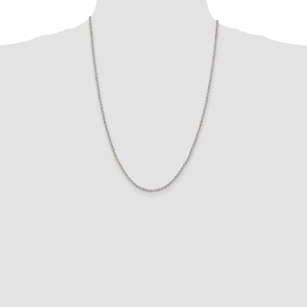 Diamond-Cut Rolo Cable Chain in Sterling Silver