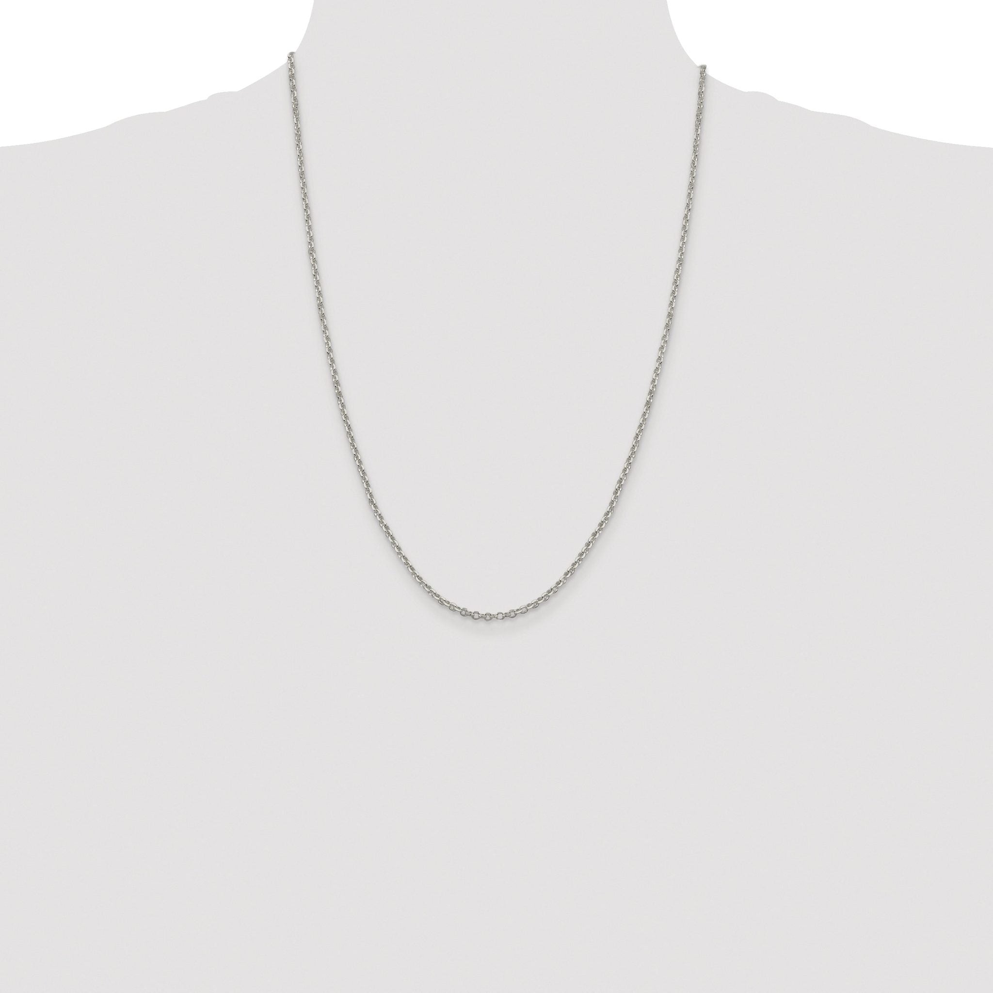Diamond-Cut Rolo Cable Chain in Sterling Silver