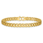 14k Polished and Brushed 6.25mm Fancy Link 8 inch Bracelet