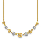 14K Two-Tone Gold Diamond-Cut Beaded Necklace with Polished Finish