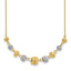 14K Two-Tone Gold Diamond-Cut Beaded Necklace with Polished Finish
