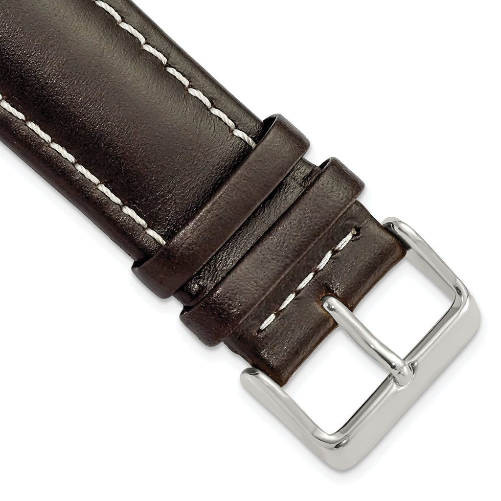 Oil-Tanned Leather Watch Band in Dark Brown, 19mm