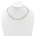 14K Polished Fancy Oval and Navette Link Necklace