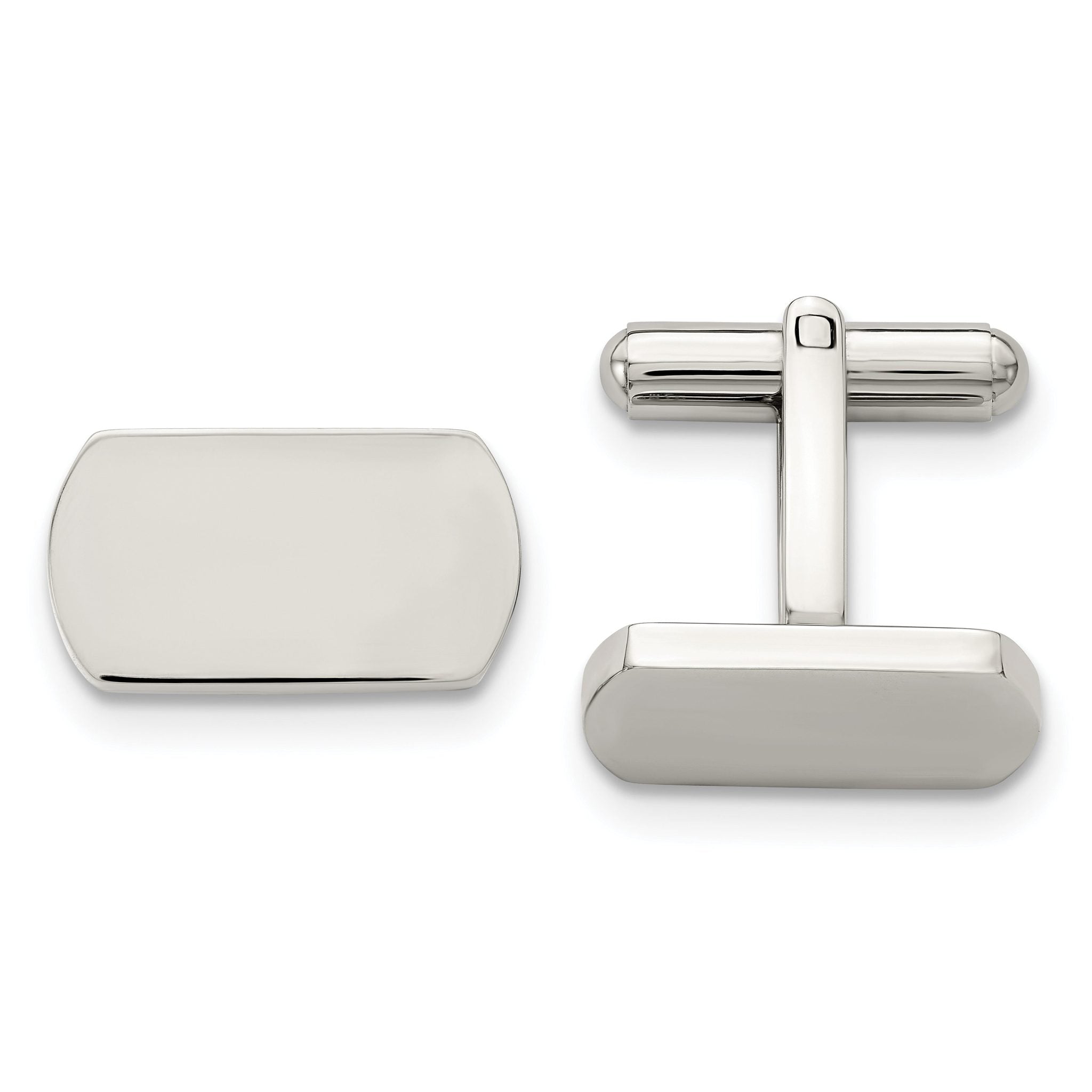 Polished Stainless Steel Cuff Links