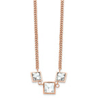Polished Glass Necklace in Rose-Tone Stainless Steel