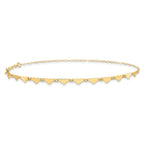 14K Hearts and Oval Links 9 inch Plus 1 inch Extender - Total 10 inch Anklet