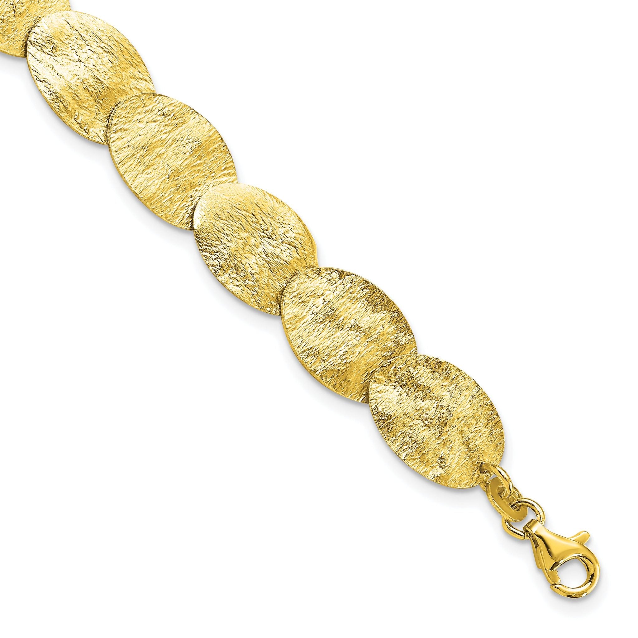 Sterling Silver Gold-tone Textured With 2 Inch Extention Bracelet Main image