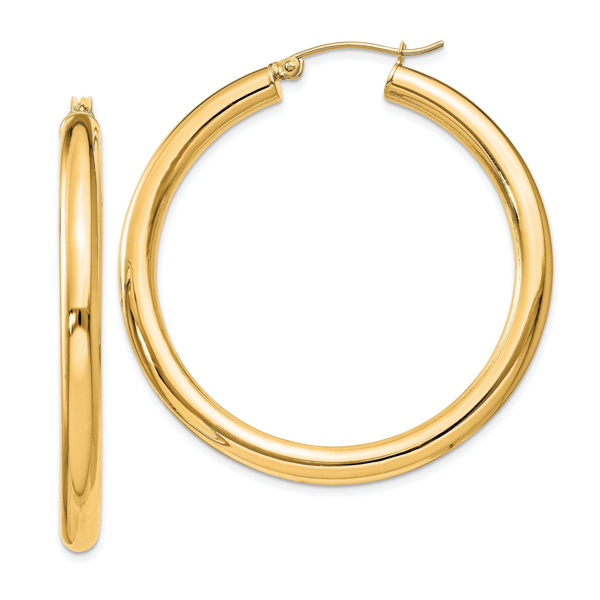 Sterling Silver Flash Gold-plated 4mm Round Hoop Earrings Main image
