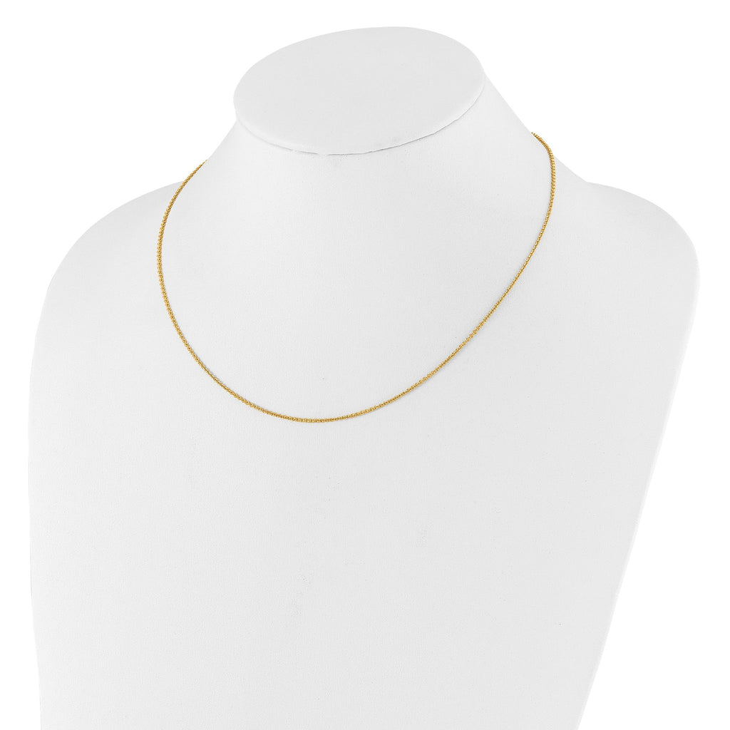 1.4mm 10K Yellow Gold Round Cable Chain