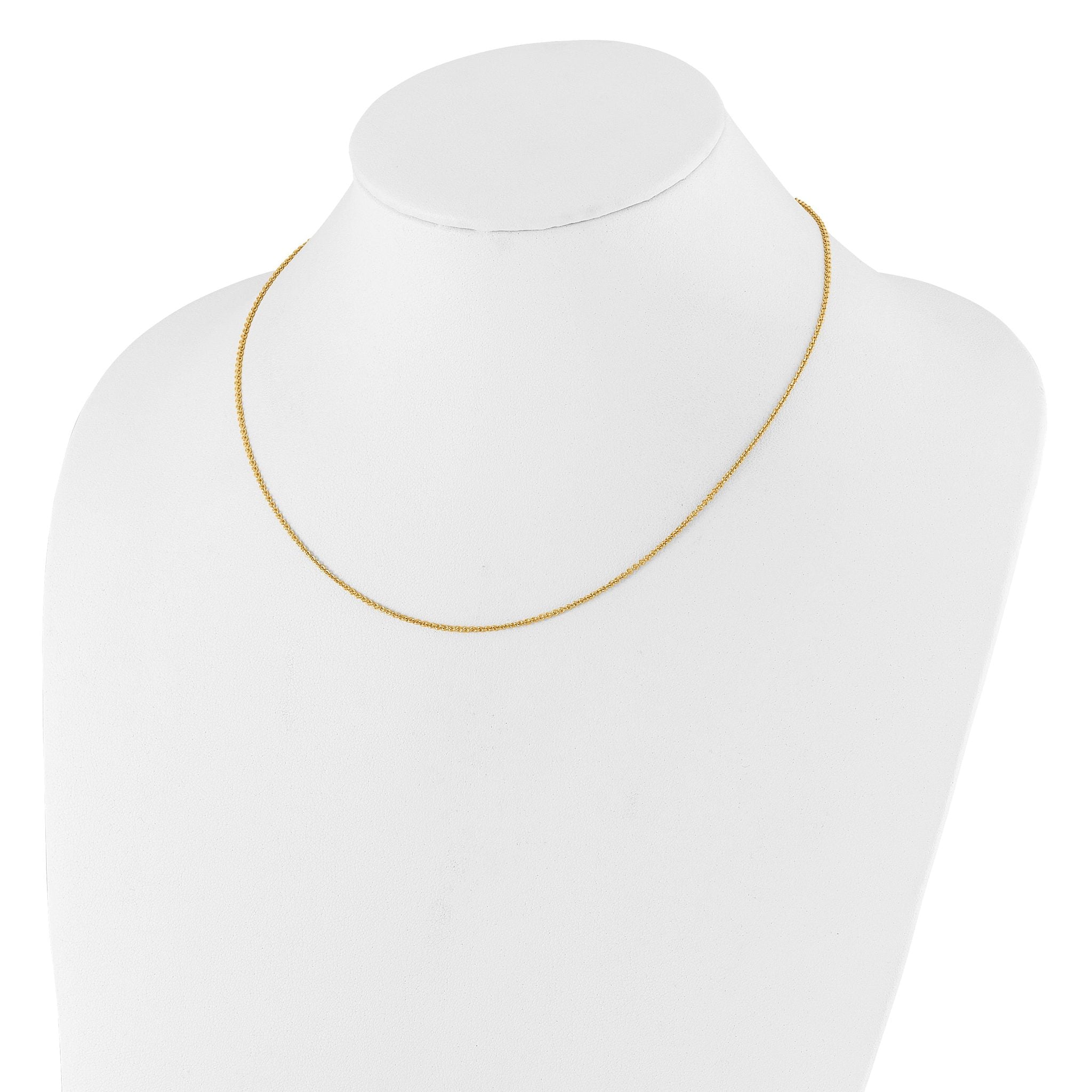 1.4mm 10K Yellow Gold Round Cable Chain