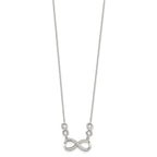 Sterling Silver Rhodium-plated Polished CZ Infinity Symbol Necklace