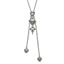 Sophia Jewelers Stainless Steel Polished CZ Skull Heart Adjustable Necklace