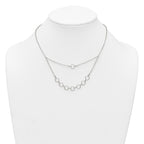 Sterling Silver Polished and Textured Circles Multi-strand 16 inch with 2 inch Extension Necklace