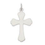 Sterling Silver 925 Antiqued Cross Pendant with Polished Finish  Solid and Vintage-Inspired
