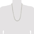 Sterling Silver Rhodium-plated 7.8mm Concave Beveled Curb Chain