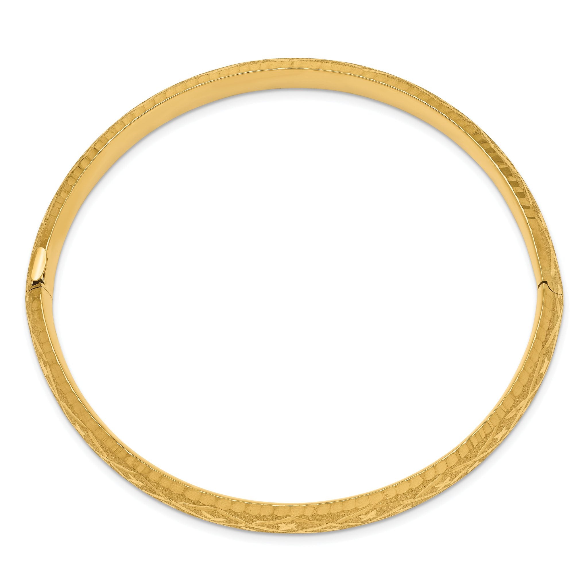14k 5/16 Diamond-cut Fancy Hinged Bangle Bracelet Secondary image