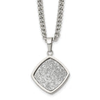 Silver Druzy Necklace in Stainless Steel