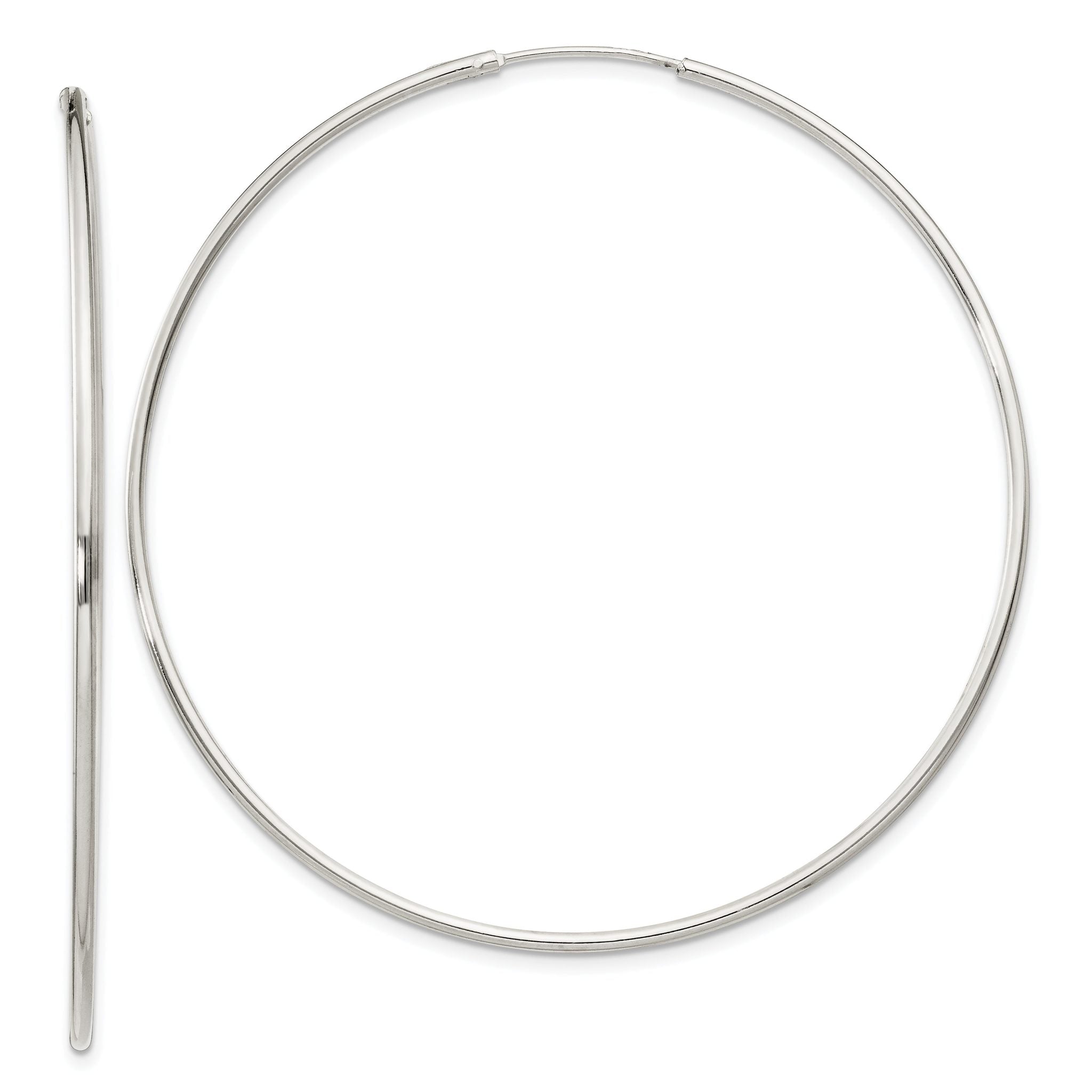 Sterling Silver 1.3mm Hoop Earrings Main image